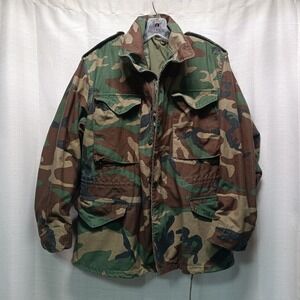 Vintage US Military M65 Field Jacket S Short Woodland Camo USGI Combat Coat 80s